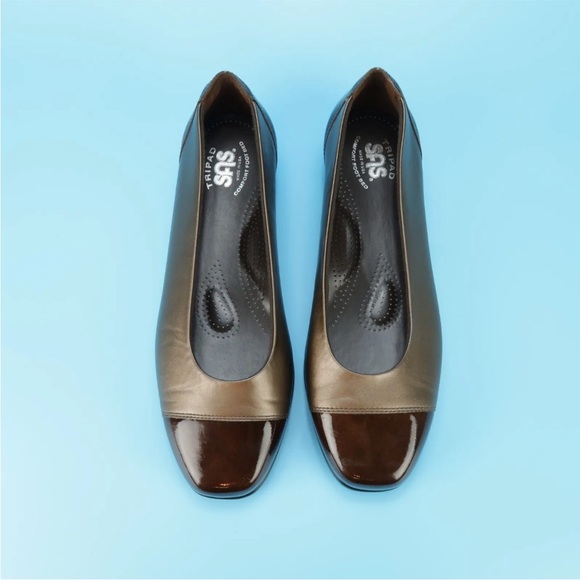 SAS Maui Bronze Patent Leather Casual Slip On Ballet Loafers Shoes Womens 9.5 M - Picture 5 of 9